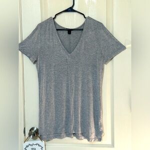 Halogen Grey V-neck Hi-lo Women’s shirt